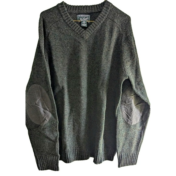 Woolrich Other - Woolrich Mens Sz L Green Wool Sweater Elbow Patches Heavyweight Gorpcore Outdoor
